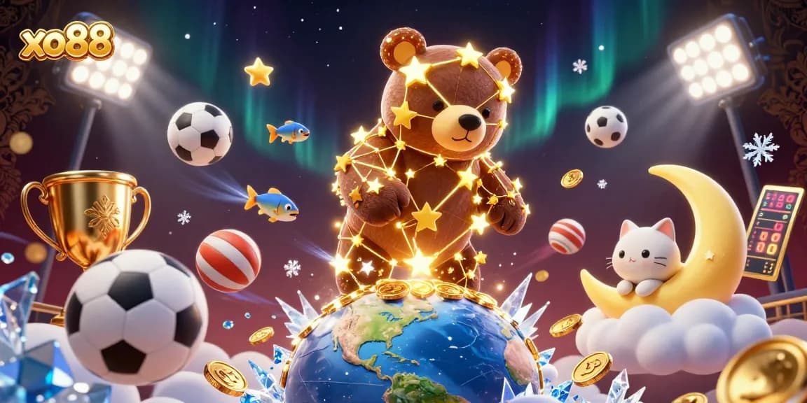 Experience the thrill of winning at xo88 with dynamic sports elements and shimmering characters.