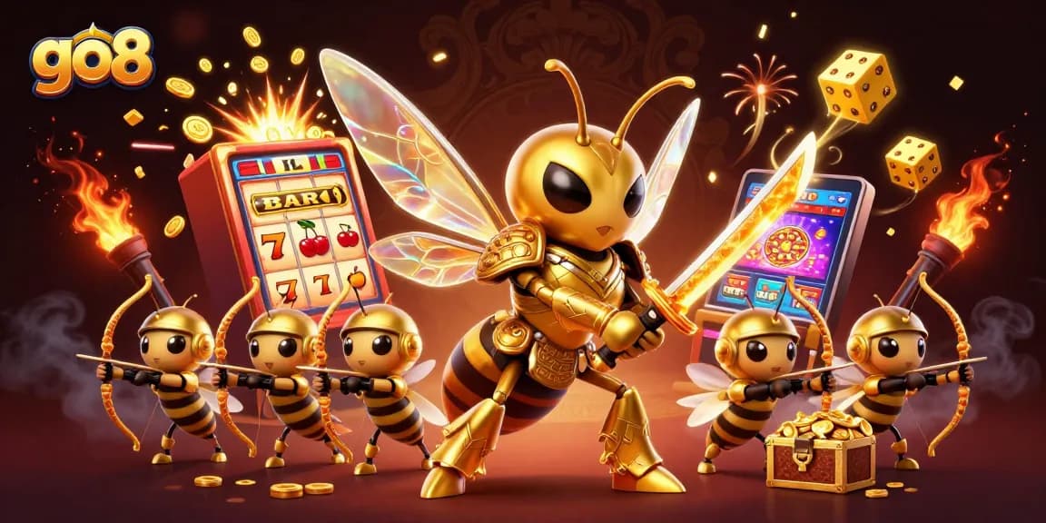 Spin jackpots with go8's exciting casino games in dynamic and colorful 3D illustration