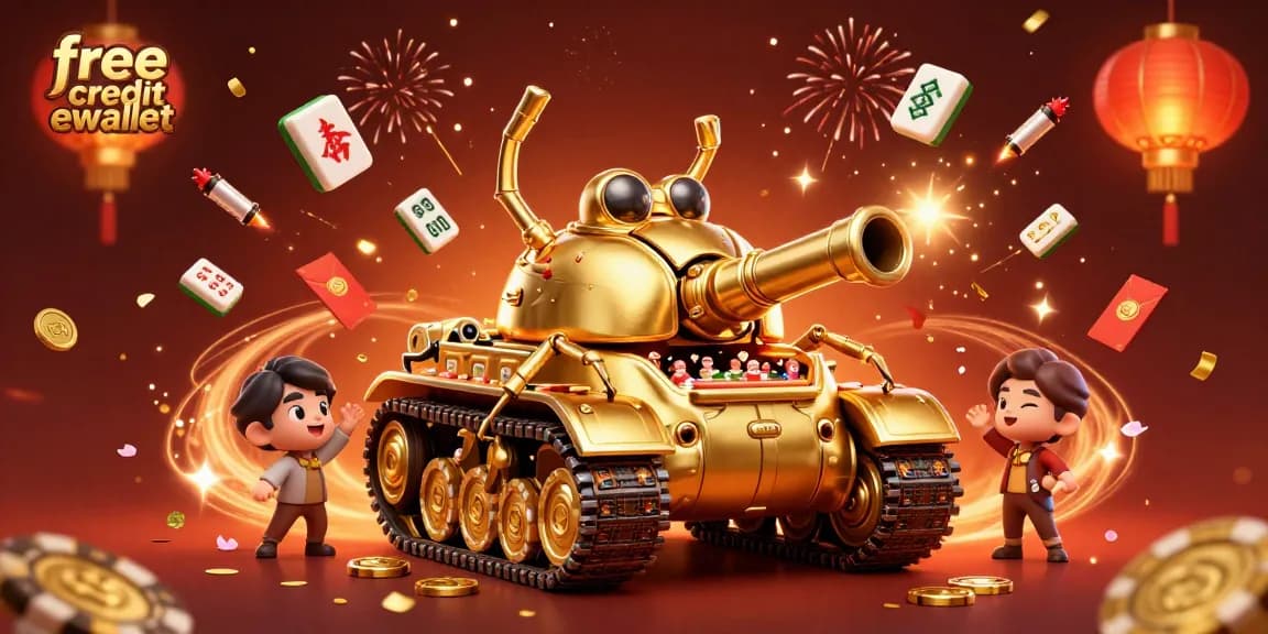 Engage with exciting free credit ewallet bonuses in this vibrant 3D casino illustration.