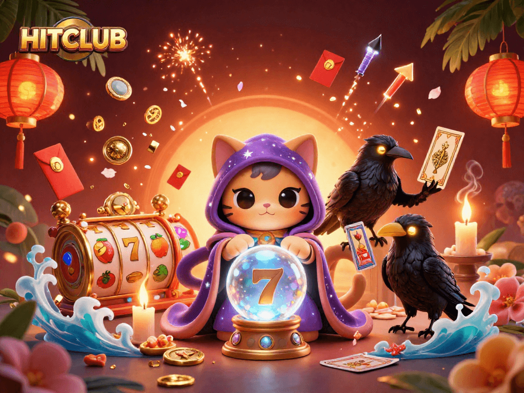 Experience thrilling HITCLUB gaming with dynamic reels and mystical characters in vibrant 3D.