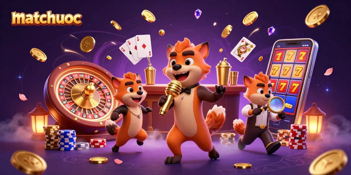 Experience the thrilling matchuoc casino atmosphere with animated hyenas, sparkling gems, and lively gaming elements.