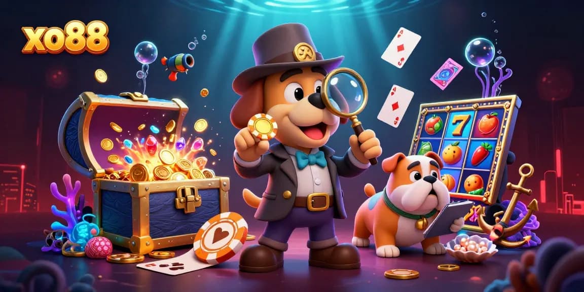 Engage with the thrilling world of casino gaming at xo88 featuring vibrant slot reels and characters.