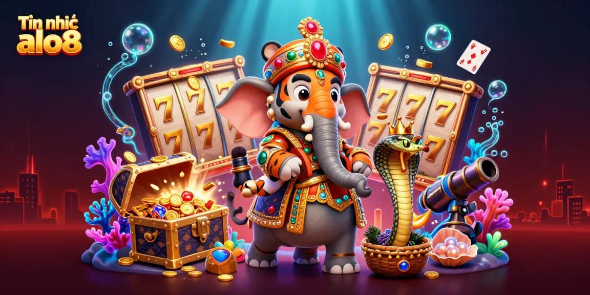 Experience Tin tức alo8 through this dynamic 3D casino illustration showcasing thrilling jackpots and gaming excitement.