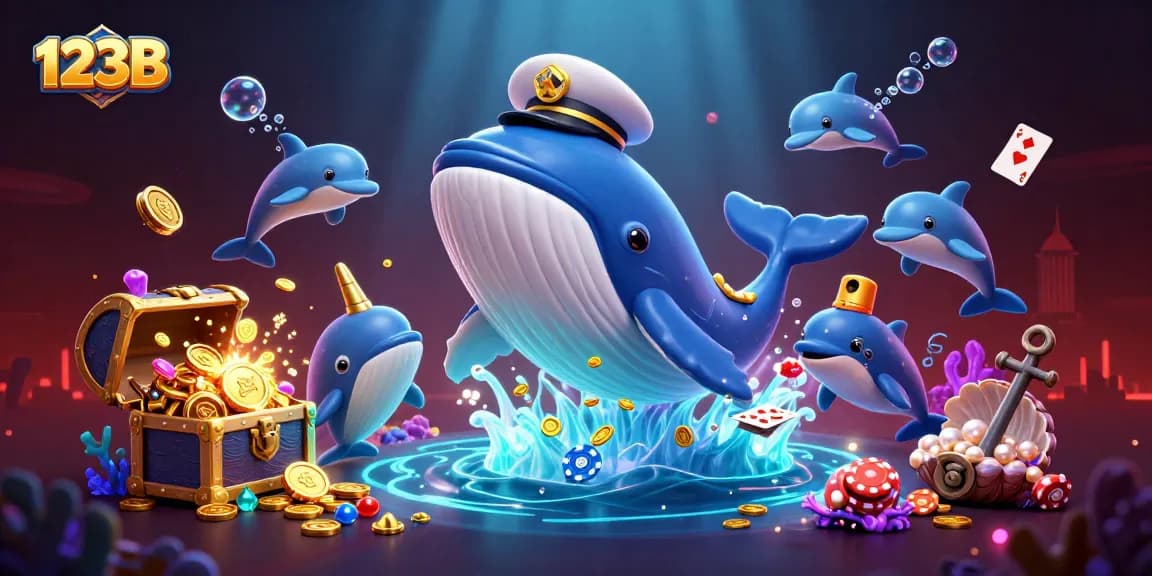 Experience thrilling gaming action with 123B in a vibrant underwater gambling scene featuring playful sea creatures.