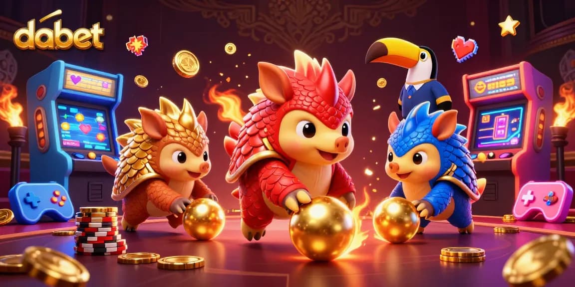 Engage in thrilling action at dabet with rival pangolins playing a vibrant casino game amidst poker chips.