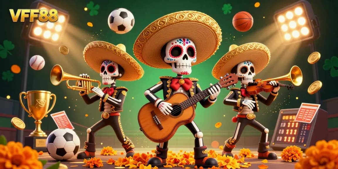 Engage with the vibrant VFF88 mariachi-themed sporting event illustration featuring dynamic betting elements.