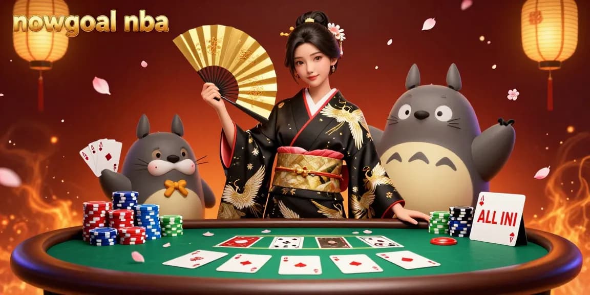 Experience thrilling betting with nowgoal nba in a vibrant gambling scene featuring poker action and cultural elements.