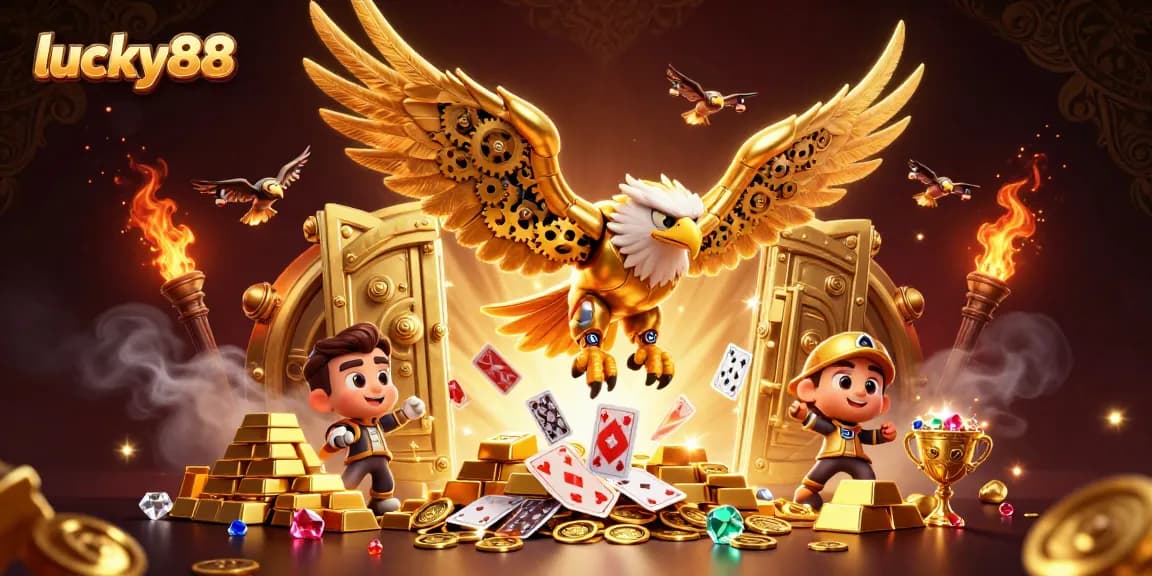Experience thrilling lucky88 gameplay with a dynamic 3D scene bursting with casino treasures.