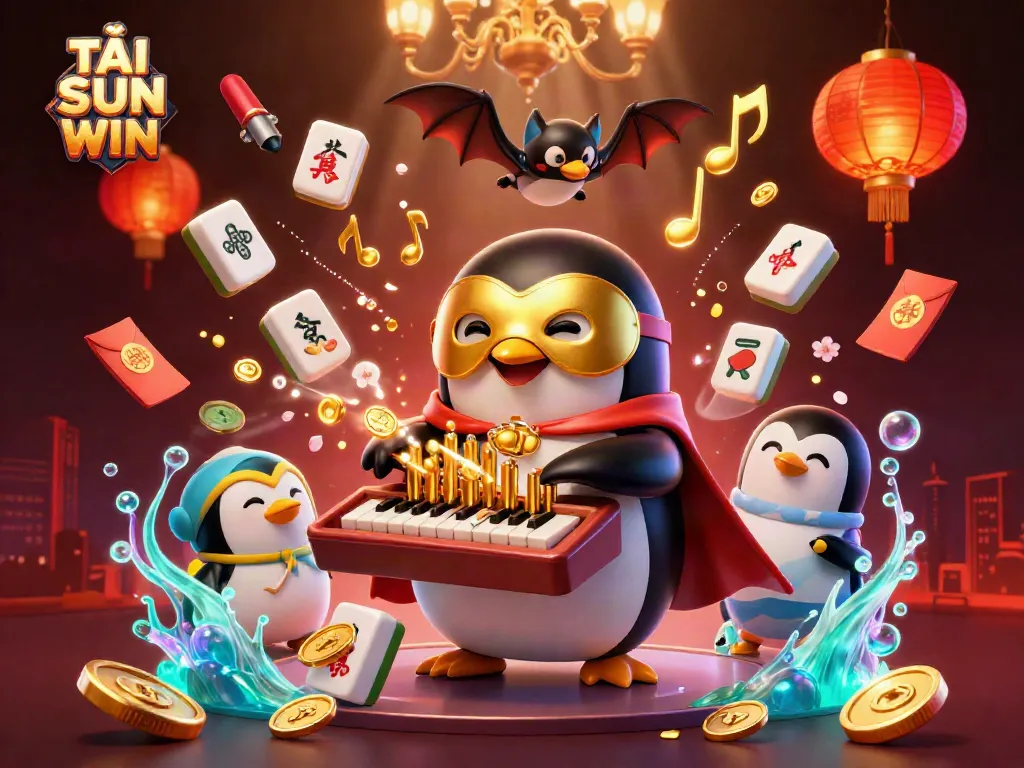 Experience the excitement of TẢI SUN WIN with a vibrant casino-themed scene featuring intriguing characters and elements.