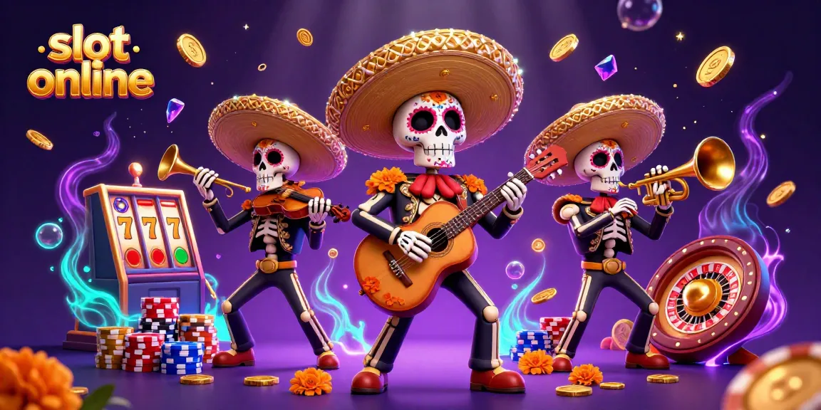 Mainkan slot online dengan aksi dinamis dari band mariachi tengkorak yang meriah dan simbol keberuntungan.