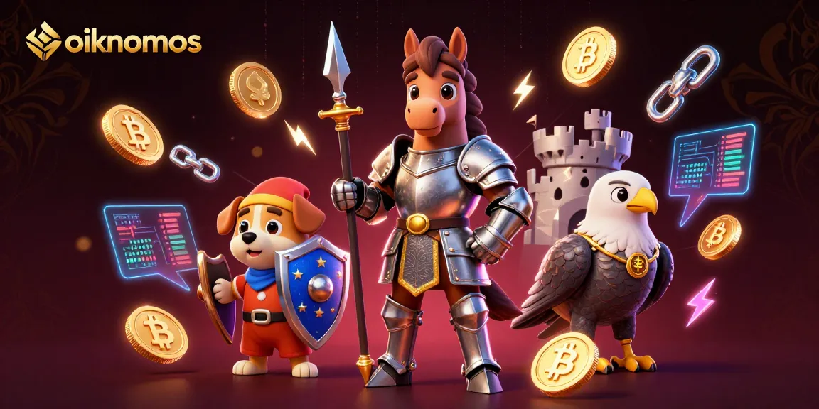 Win big at oikonomos with vibrant casino-themed characters in a dynamic gaming scene.
