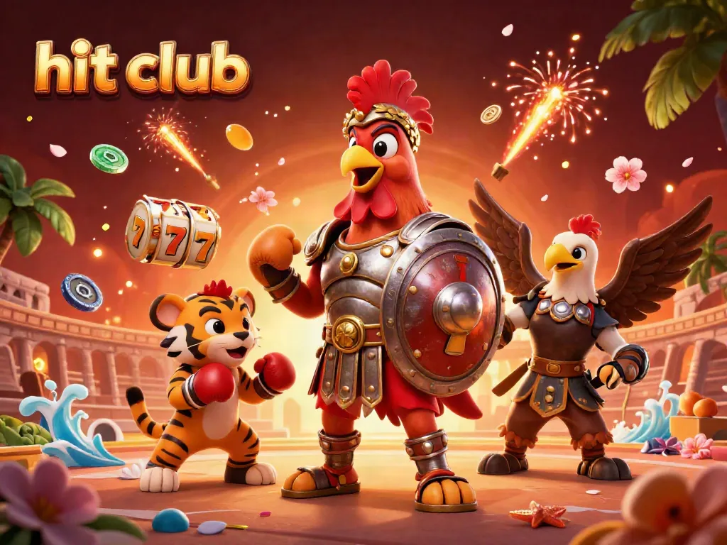 Engage in the hit club gaming experience with dynamic elements in an exciting 3D illustration.