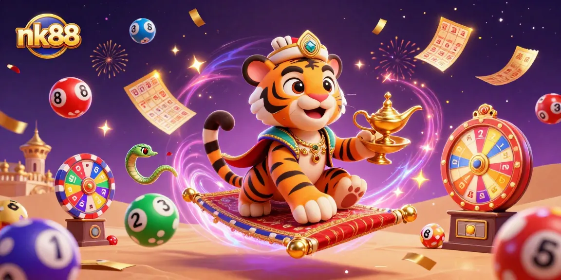 Experience the excitement of nk88 with vibrant lottery elements and a dazzling casino atmosphere.
