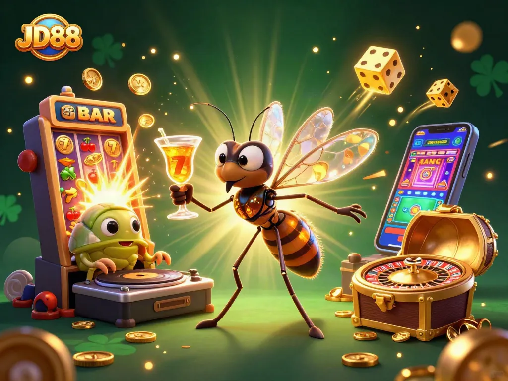 Experience the thrill of JD88 casino with vibrant characters and dynamic game elements.