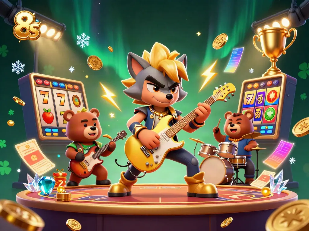 Engage in dynamic casino action with 8S characters and vibrant gambling elements.