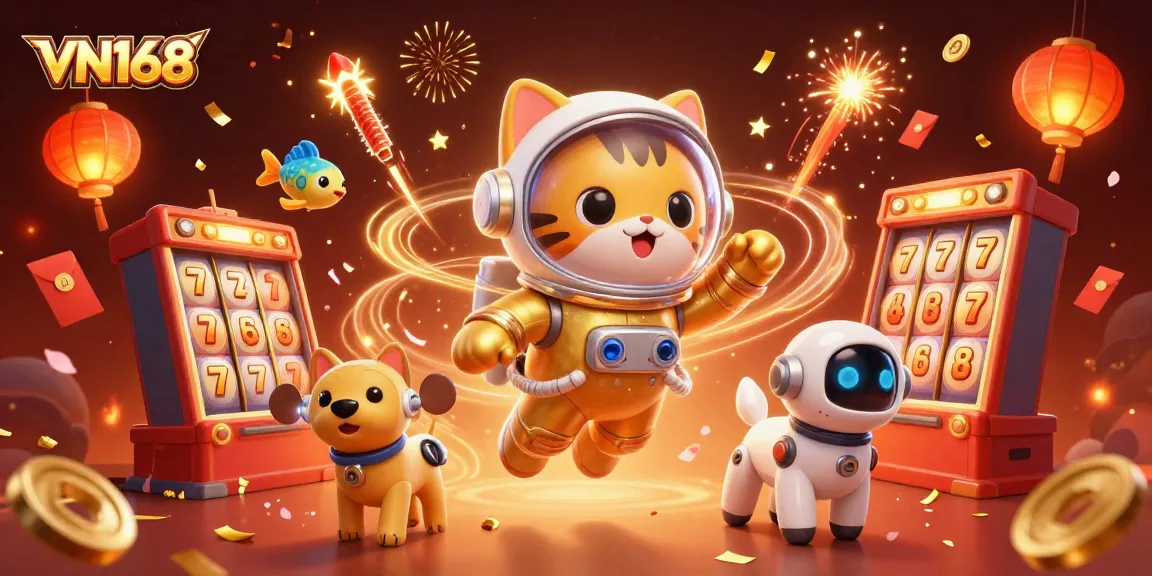 Experience thrilling slots action at VN168 with dynamic gaming elements and vibrant characters.