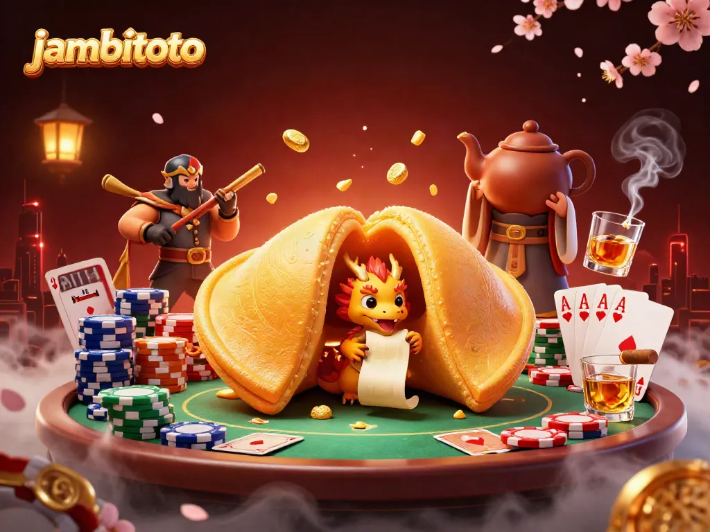 Play exciting poker with jambitoto, featuring vibrant 3D characters and casino elements.
