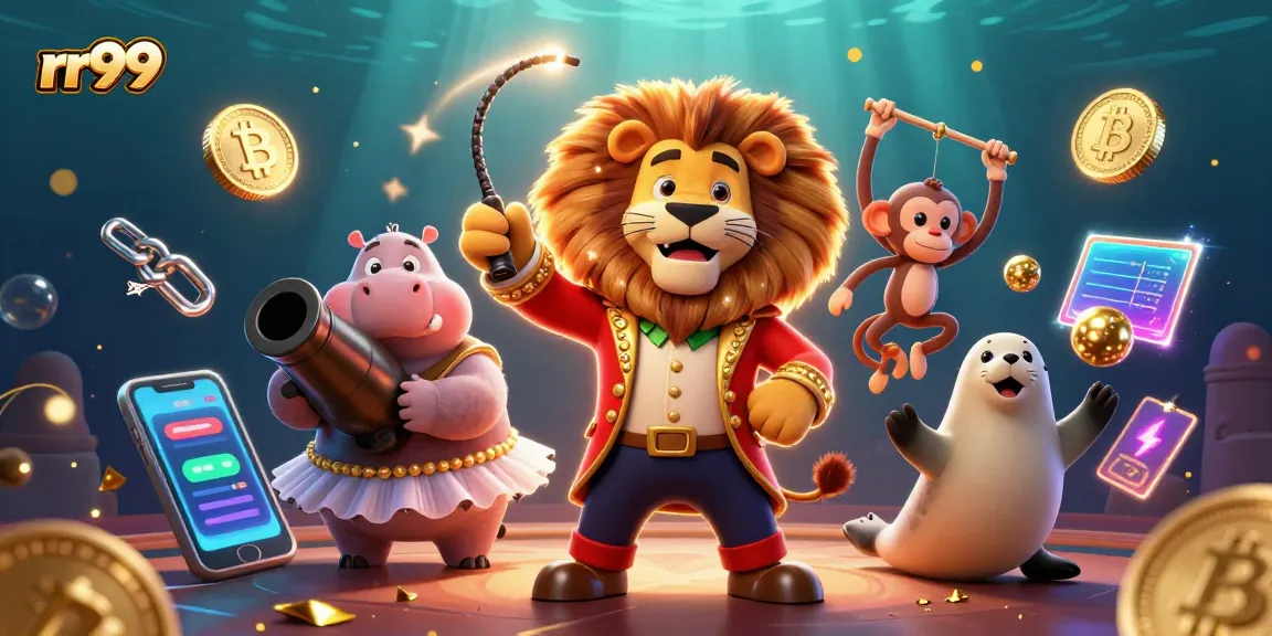 Experience exciting gameplay at rr99 casino with a vibrant illustration featuring a parade of colorful characters and casino elements.