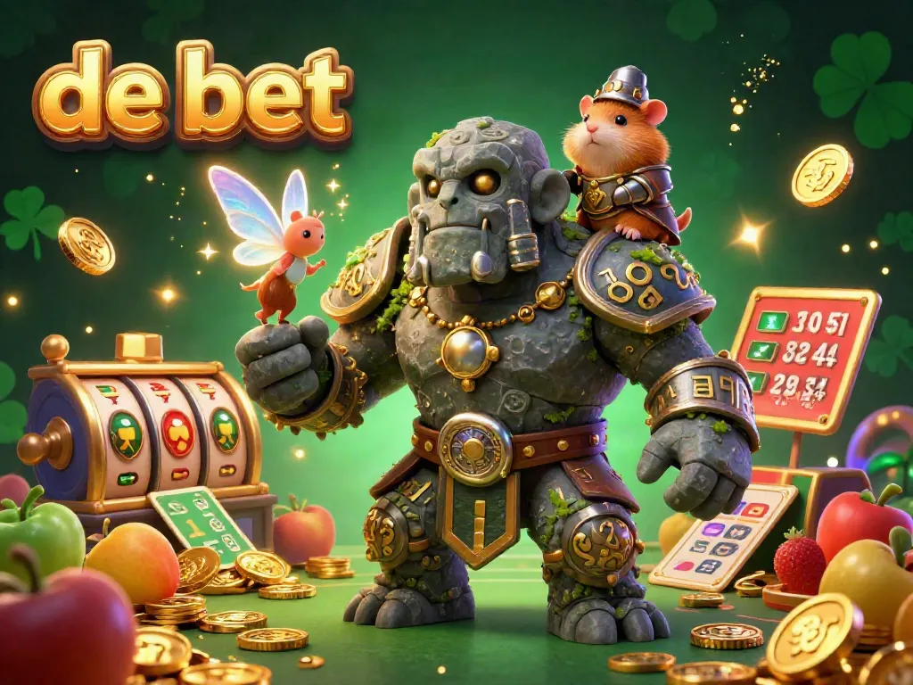 Experience exciting games with the vibrant characters of de bet in a colorful casino scene.