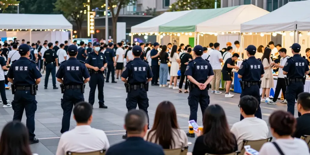 Event Security professionals ensuring safety at a vibrant community event.