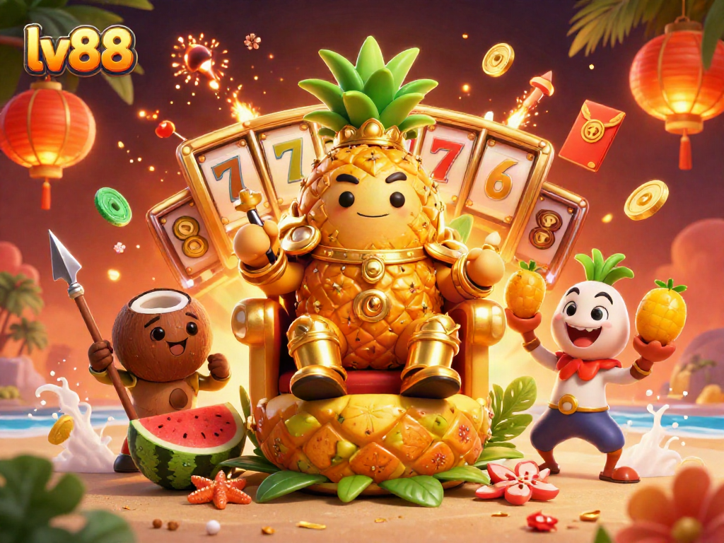 Experience thrilling gameplay at lv88 with the pineapple king ruling a vibrant casino scene.