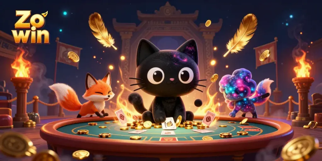Experience exciting gaming moments at Zo win with a stunning 3D casino illustration highlighting cosmic fun.