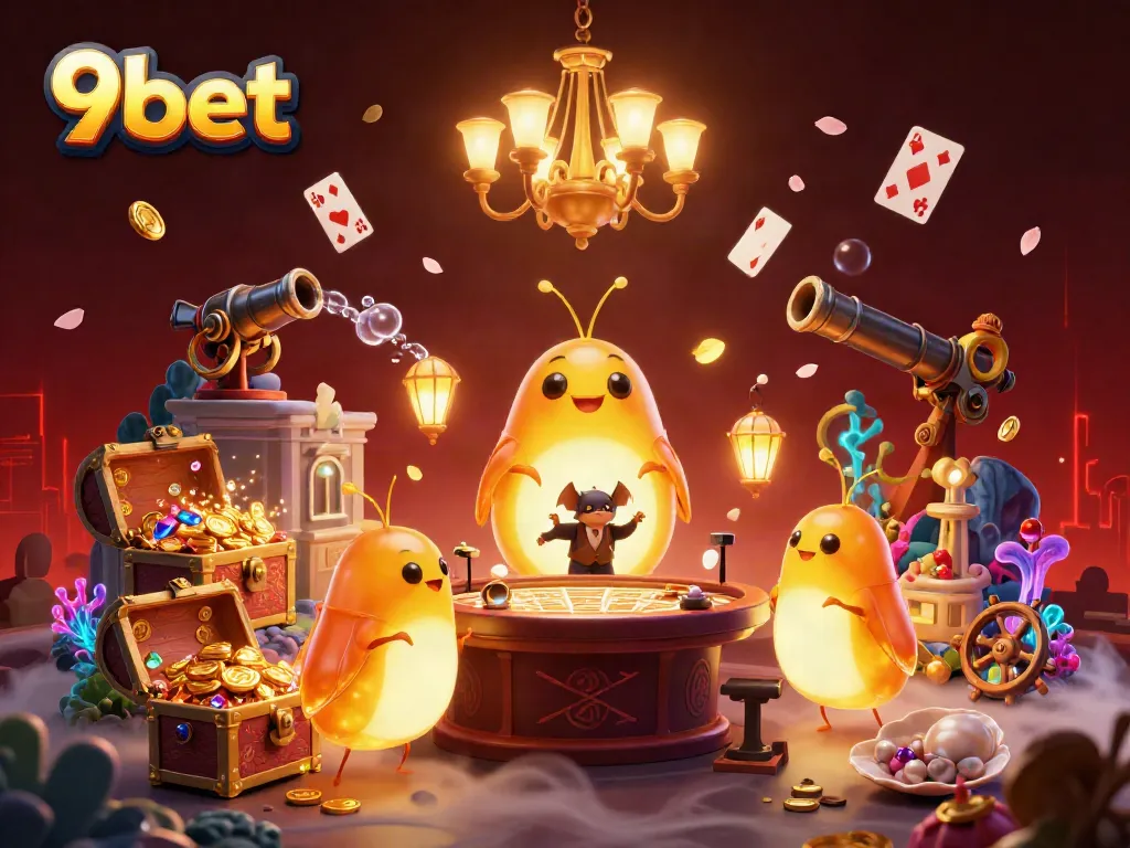 Experience thrilling gameplay at 9bet while illuminated by glowworms in a vibrant casino atmosphere.