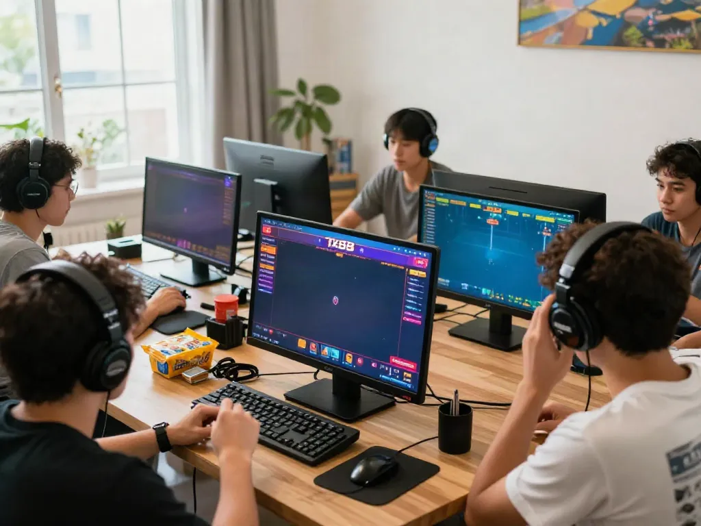 Engaged players experiencing the dynamic TX88 online betting scene, showcasing fish shooting gameplay on vibrant screens.