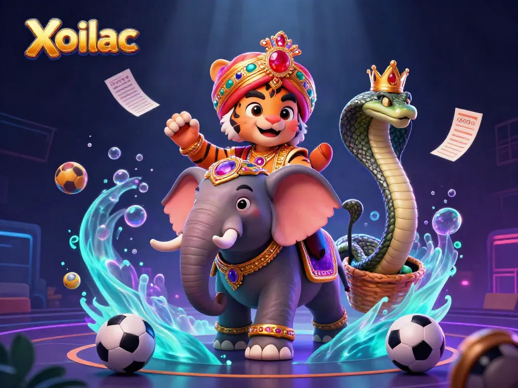 Xoilac delivers vibrant sports betting excitement with cartoon characters and dynamic betting elements.