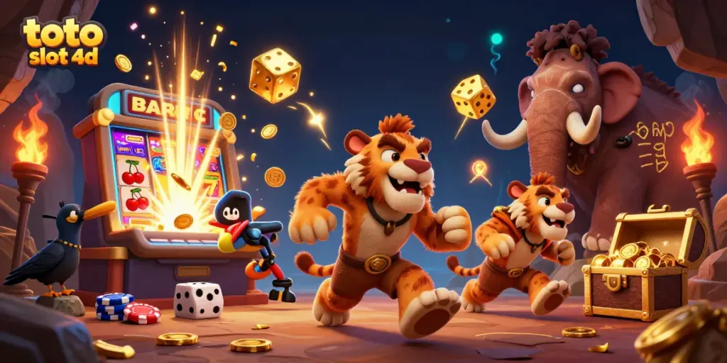 Experience the excitement of toto slot 4d with dynamic jackpots and colorful 3D characters in a vibrant casino scene.