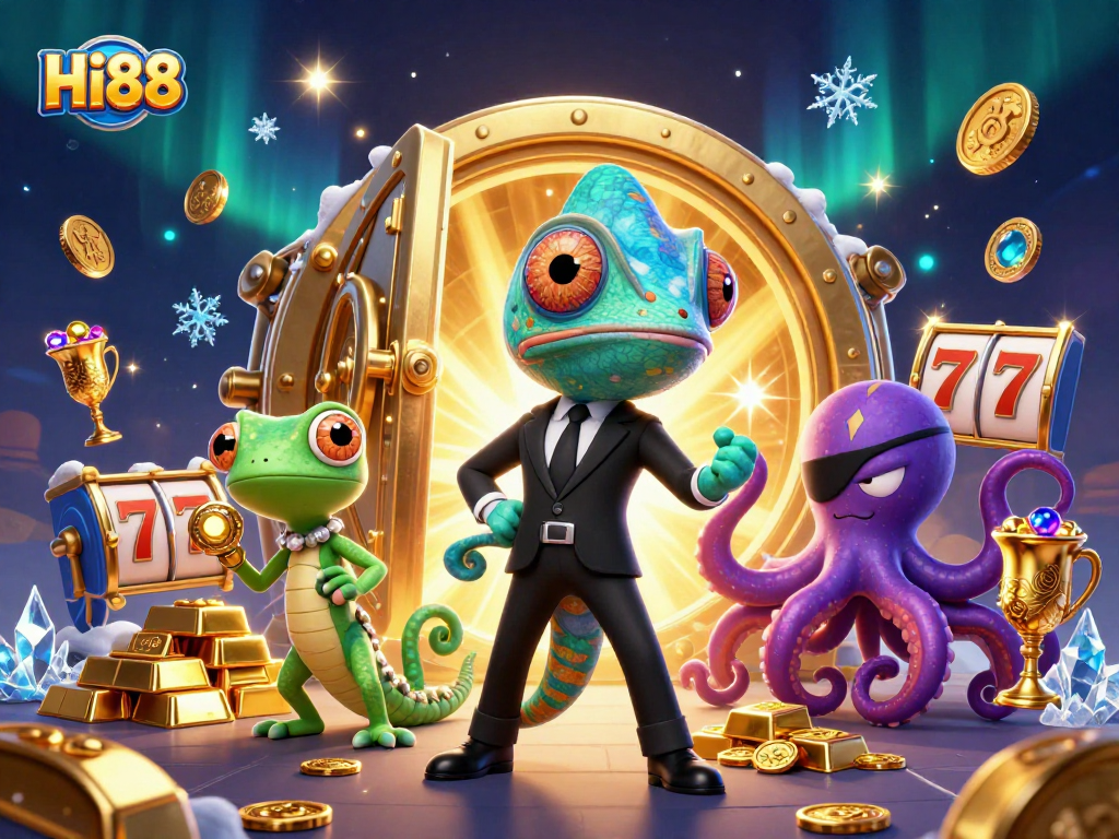 Win big at Hi88 with vibrant, action-packed illustrations of engaging casino elements.