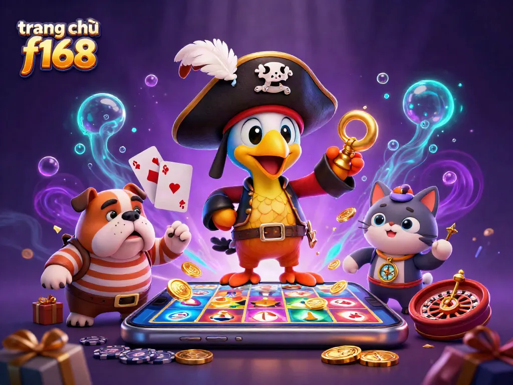 Experience the thrill of trang chủ f168 with pirate characters immersed in vibrant casino action.