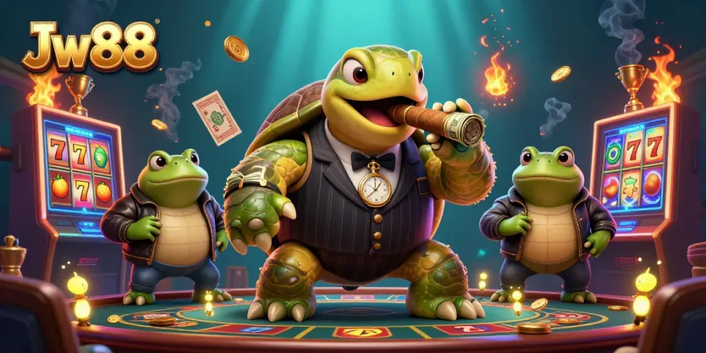 Engage with Jw88's exciting slots featuring rich visuals and animated characters in action.