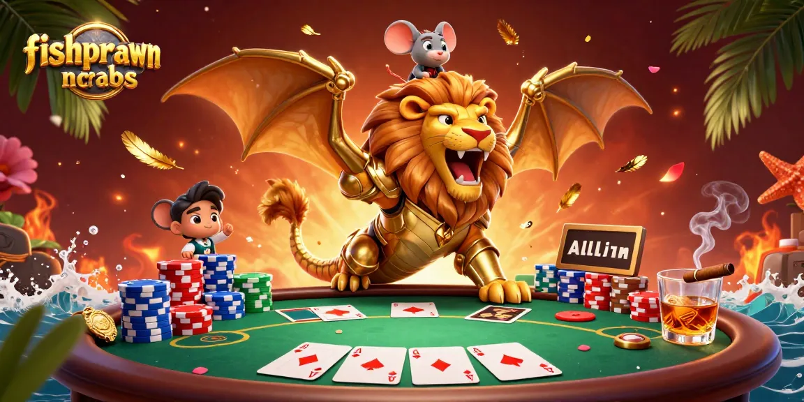 Experience the thrilling fishprawncrabs casino with a dynamic poker scene and vibrant characters.