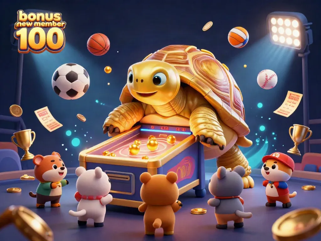 Engage with exciting slot games using bonus new member 100 in a vibrant casino illustration.
