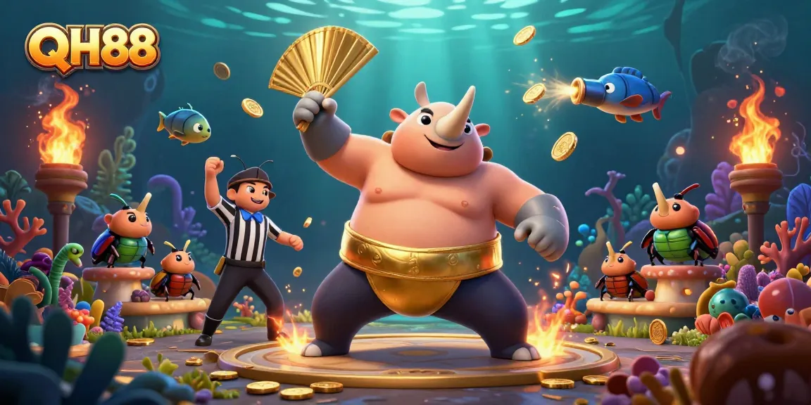 Engage in thrilling QH88 fish shooting with dynamic characters and vibrant underwater elements.