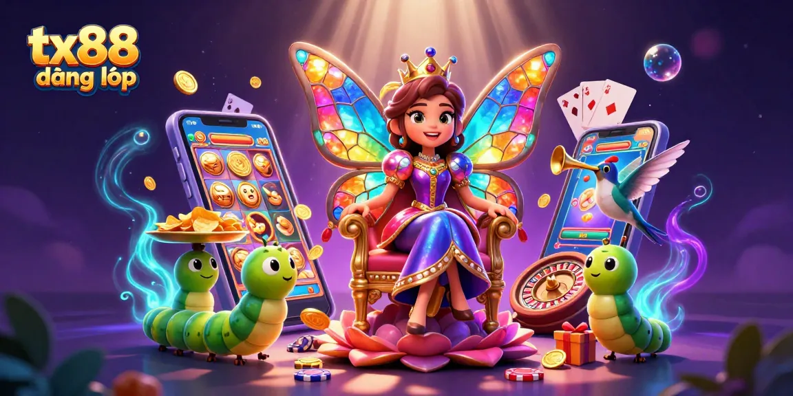 Experience tx88 đăng nhập with a vibrant 3D illustration showcasing a colorful casino theme.