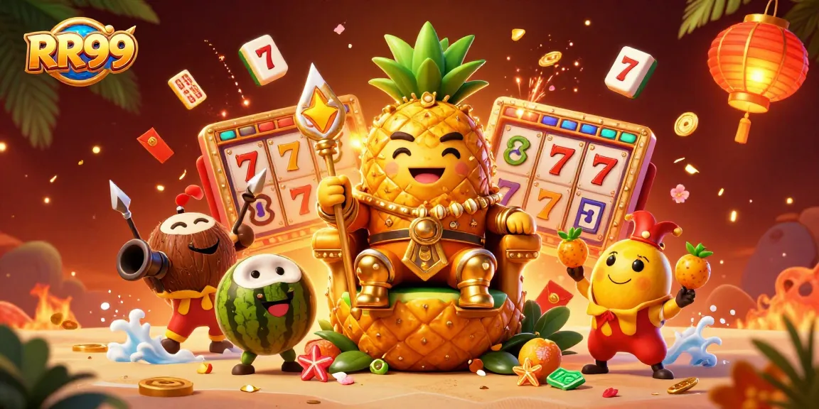 Experience thrilling gaming adventures at RR99 with vibrant casino elements and captivating characters.