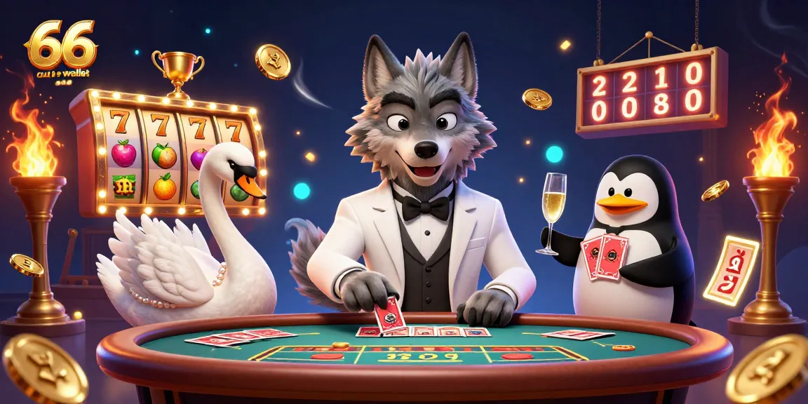 Experience the thrill of 66 aud e wallet features in a dynamic 3D casino illustration showcasing pokies and excitement.