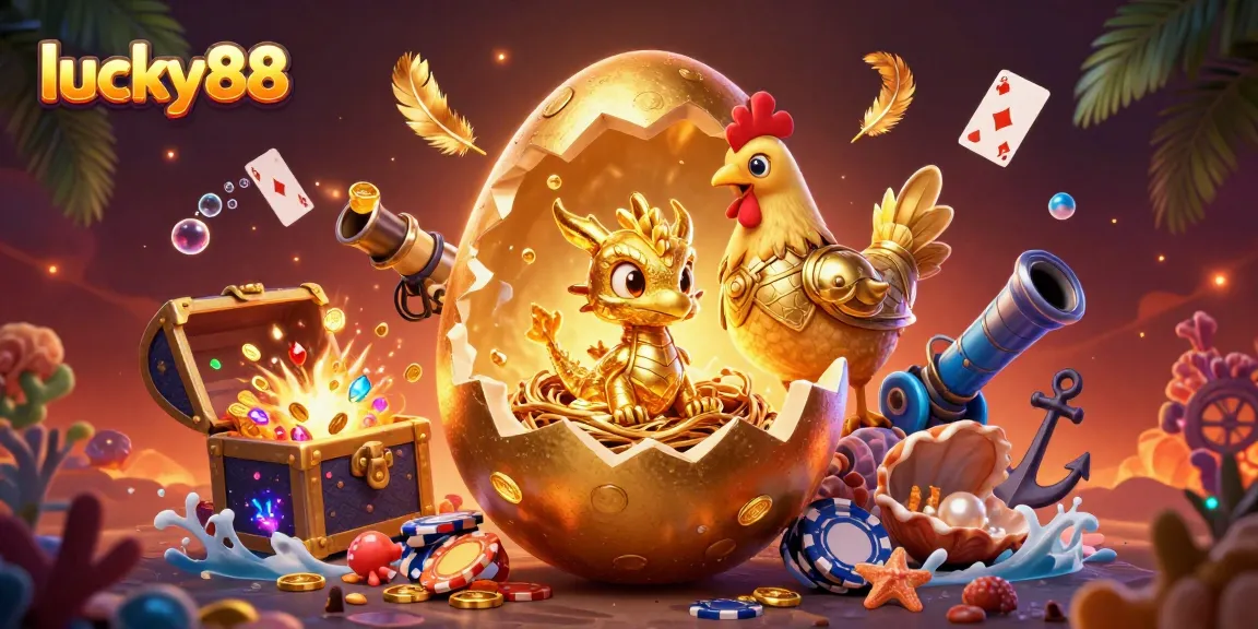 Spin the reels of lucky88 with gold dragon and poker chips in a vibrant casino scene.