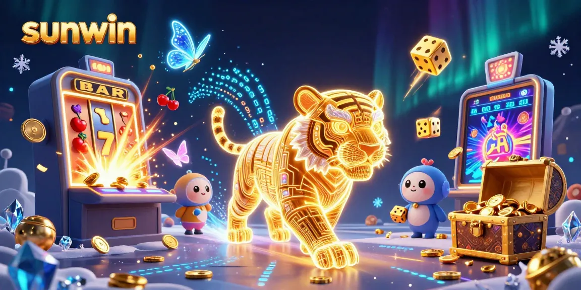 Experience thrill and excitement with sunwin's vibrant casino scene featuring a golden tiger and blockbuster jackpots.
