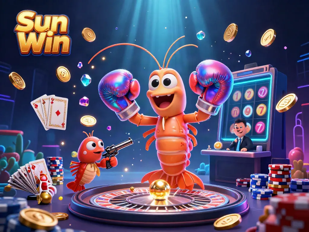 Engage with the exciting Sun Win gaming experience featuring vibrant characters and casino elements.