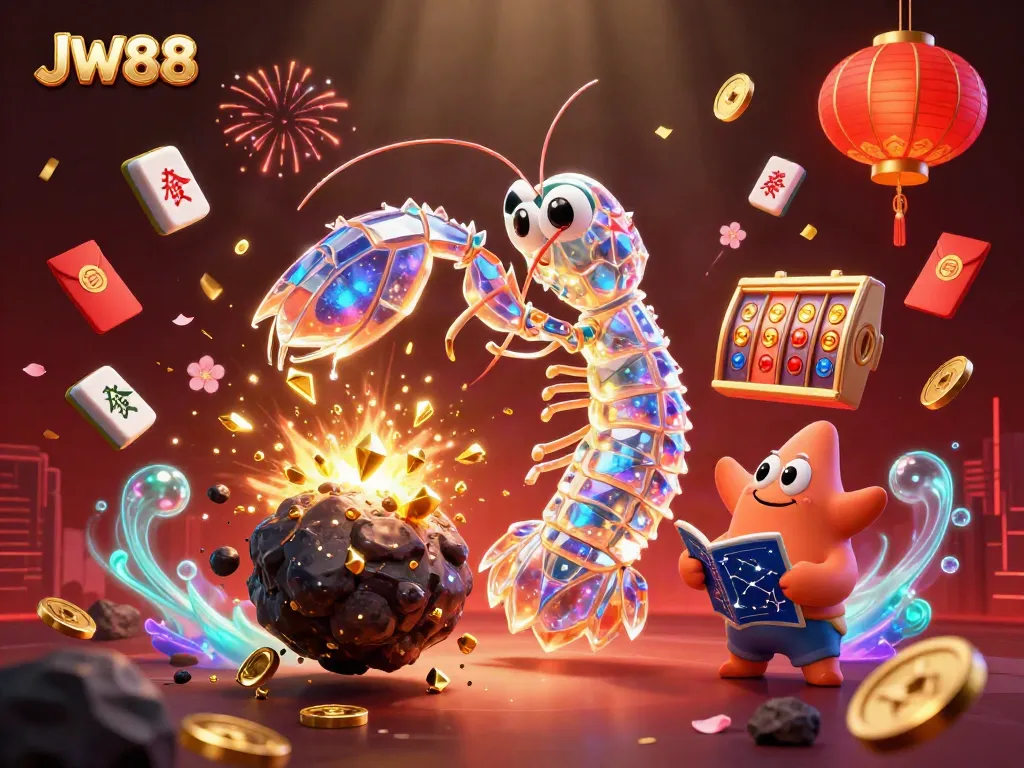 Engage with the thrilling world of JW88 while winning big on slots amidst dazzling gems and coins.