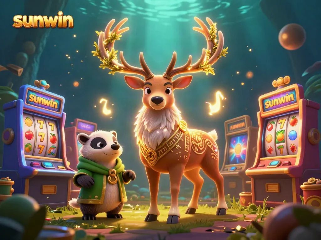 Experience thrilling gameplay with sunwin's vibrant slot games featuring glowing characters and animated reels.