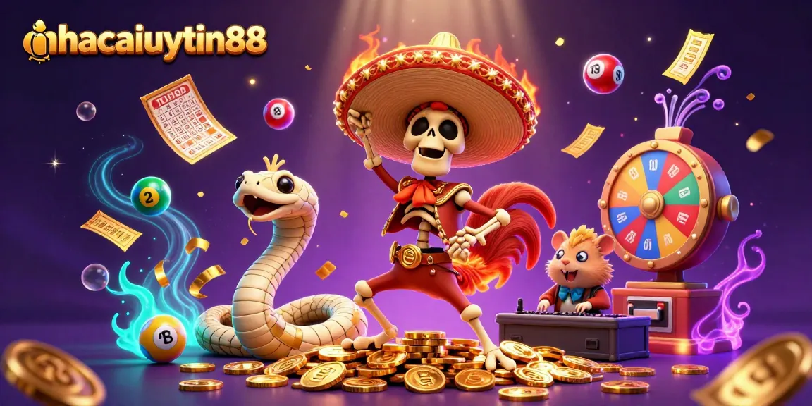Engage in thrilling casino fun with nhacaiuytin88, where vibrant characters celebrate big wins!