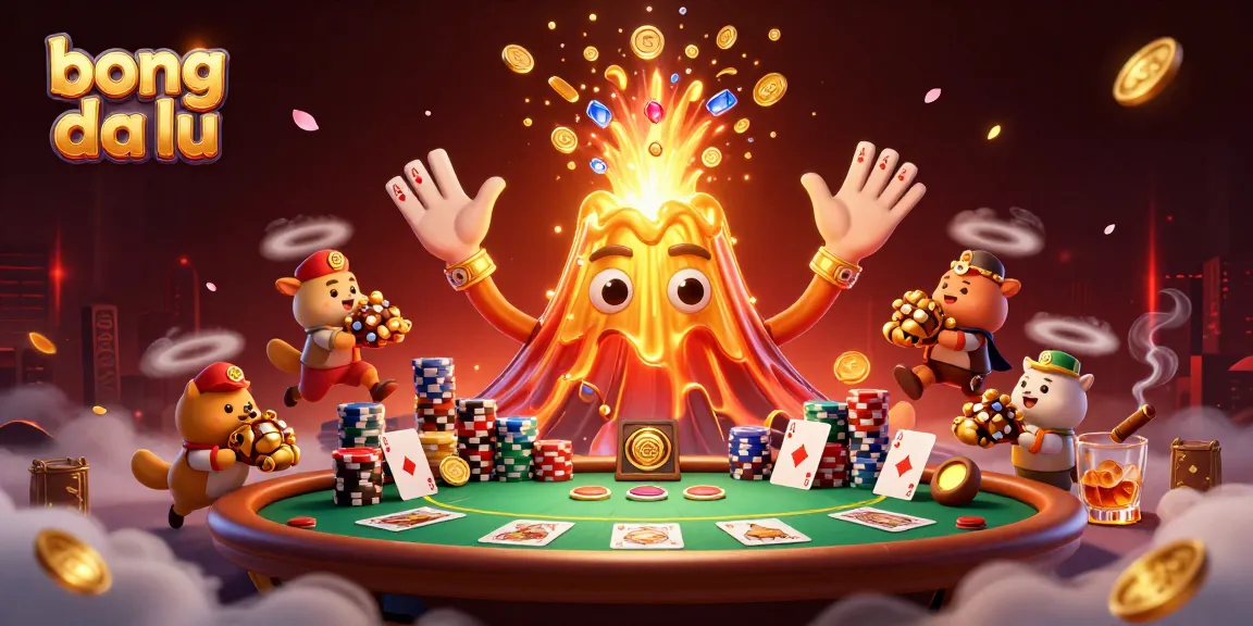 Experience thrilling wins with bong da lu as a golden volcano erupts treasures of poker excitement.