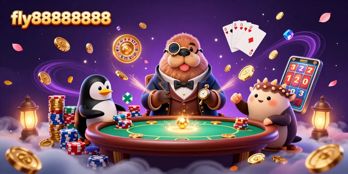 Join the fun at fly88888888 with a sophisticated walrus playing poker under the sea.