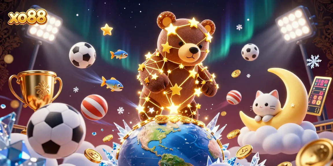 Experience the thrill of winning at xo88 with dynamic sports elements and shimmering characters.