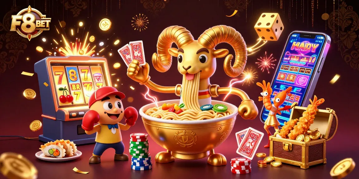 F8BET showcases engaging casino scene with vibrant characters and dynamic game elements for a thrilling experience.