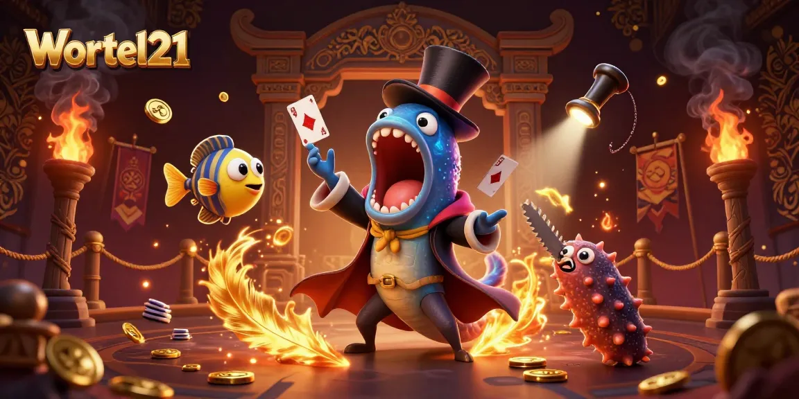 Engage in thrilling gameplay with Wortel21's vibrant casino scene featuring magical deep-sea creatures.